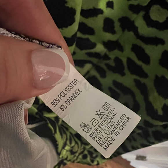 Green and black leopard spaghetti strap dress - XL - Picture 5 of 6